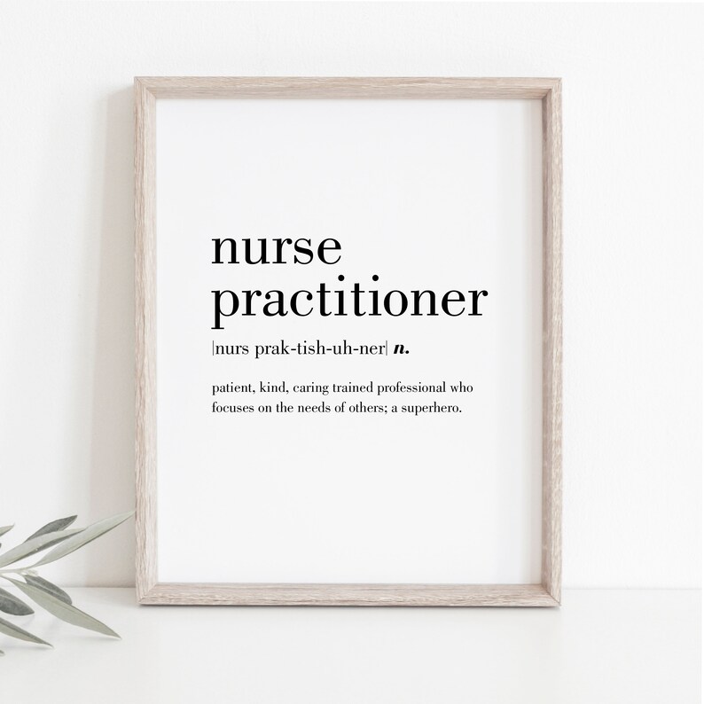 Nurse Practitioner Definition Printable Wall Art Minimal Etsy