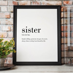 Sister Definition Printable Modern Print Minimal Print Wall Decor Sister Print Sister Type Poster PRINTABLE INSTANT DOWNLOAD image 3