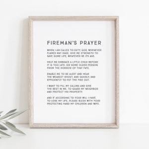 Fireman's Prayer Printable Fireman's Prayer Fireman's Gift Graduation ...