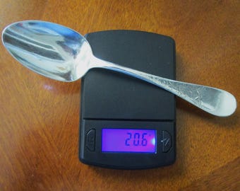 Antique Sterling Silver Art Nouveau  Needle Etched Teaspoon circa 1900s