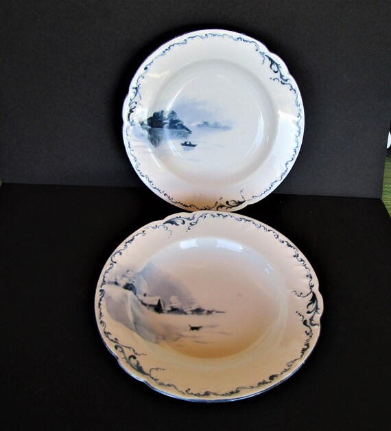 Pairpoint Limoges Blue and White Delft Berry Bowls Hand Etsy