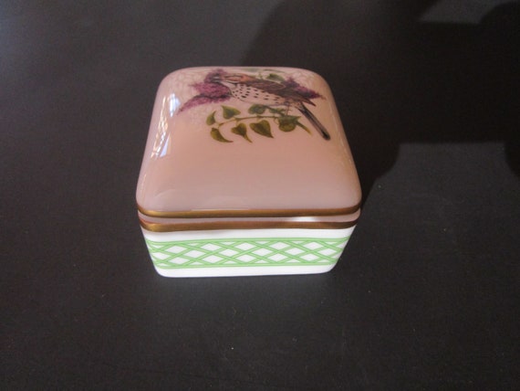 Limoges Porcelain Trinket Box Springtime Sparrow … - image 5