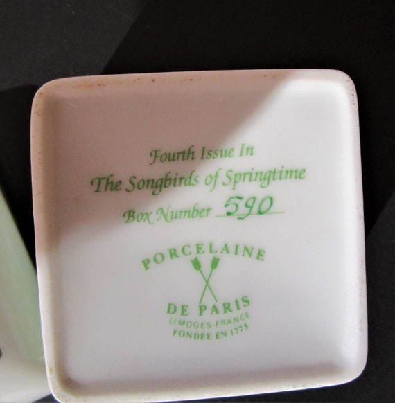 Limoges Porcelain Trinket Box Springtime Sparrow … - image 3