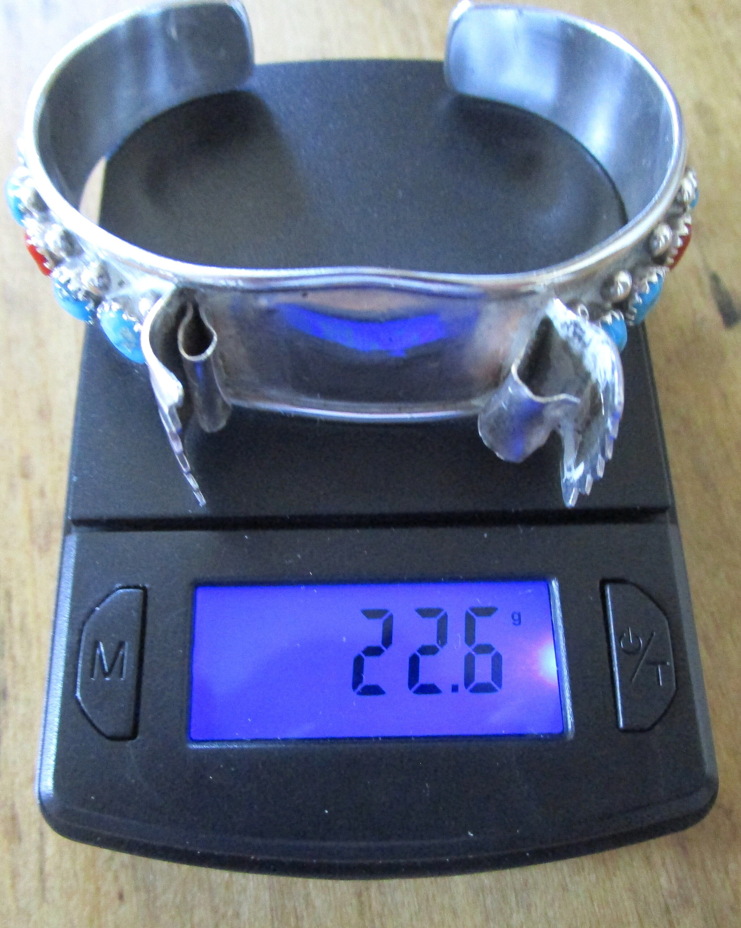 Vintage Navajo Sterling Silver Turquoise and Coral Cuff Bracelet Style ...