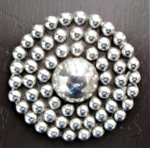 Taxco 980 Silver Antique Handmade Brooch Circa 1930s