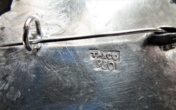 Taxco 980 Silver Antique Handmade Brooch Circa 19… - image 4