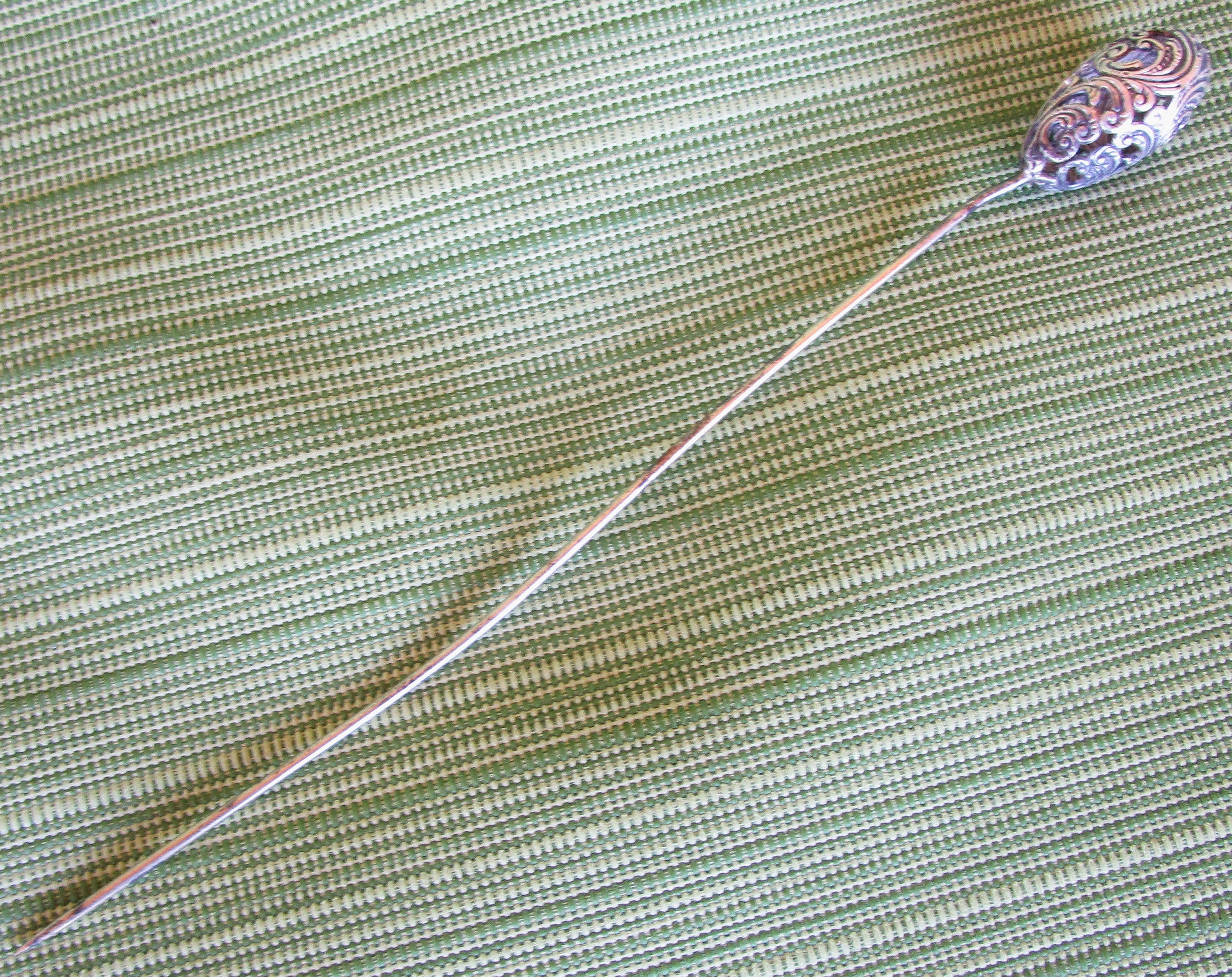 Antique Silver Bird Cage Hat Pin Hatpin Art Deco Era Circa