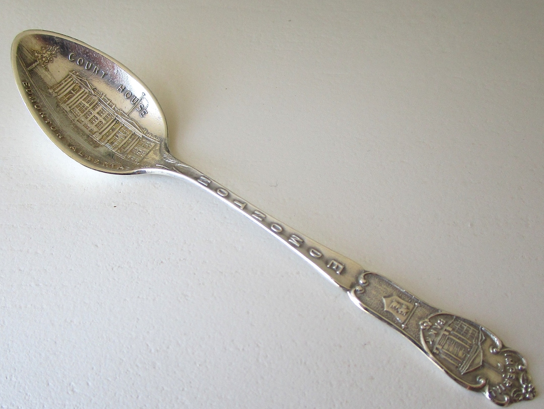 Vintage Sterling Silver Souvenir Spoon Edmonton Alberta Canada Etsy