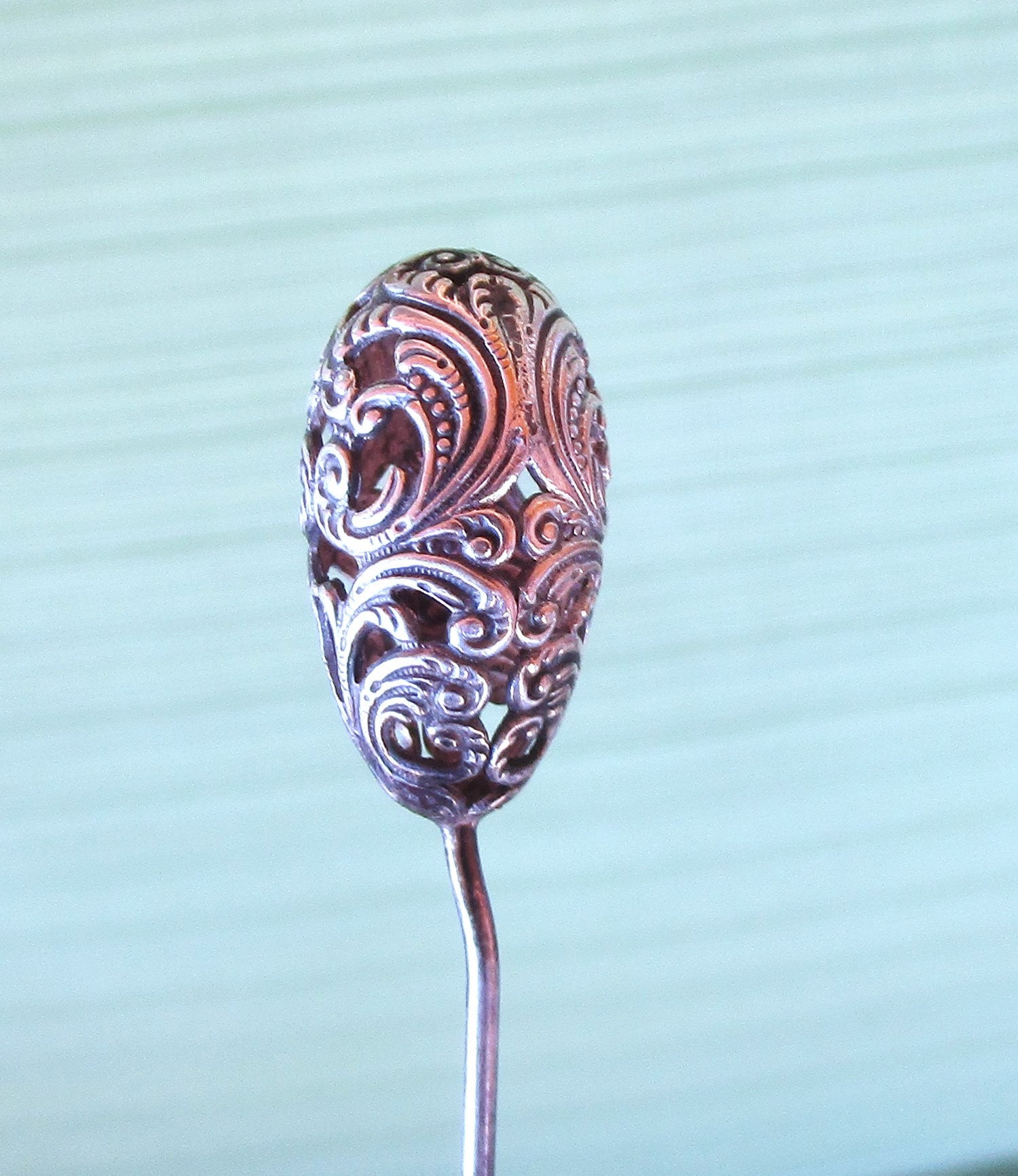 定番の中古商品 Antique Circa Era Deco Art Hatpin Pin Hat Cage Bird Silver アクセサリー