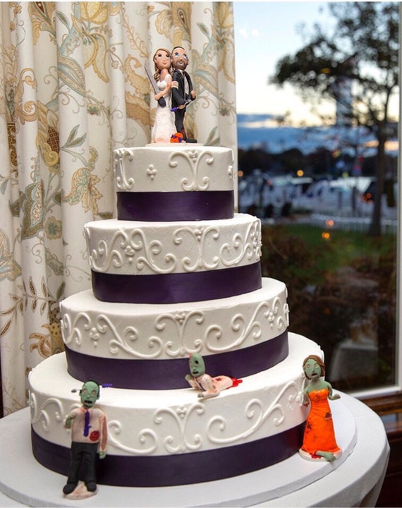Custom The Walking Dead Themed Zombie Wedding Cake Topper Etsy