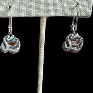 Snake Design, Sterling Silver Earrings