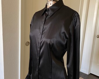 satin black tops