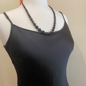 Vintage French Black Graduated Bead Necklace image 4