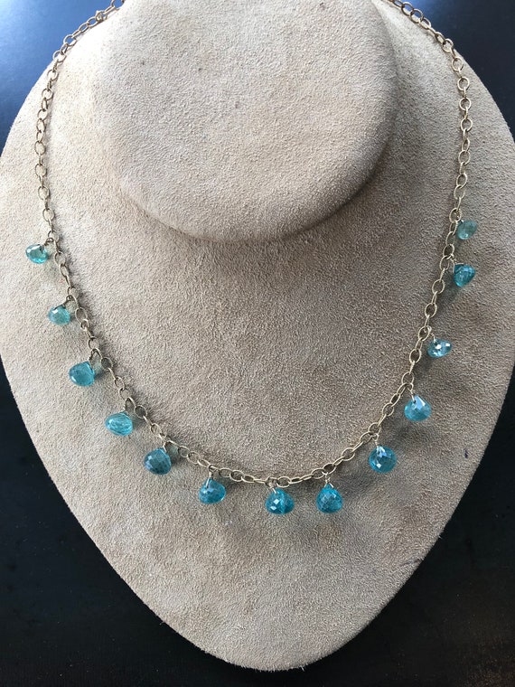 Blue Crystal Beaded Necklace - image 4