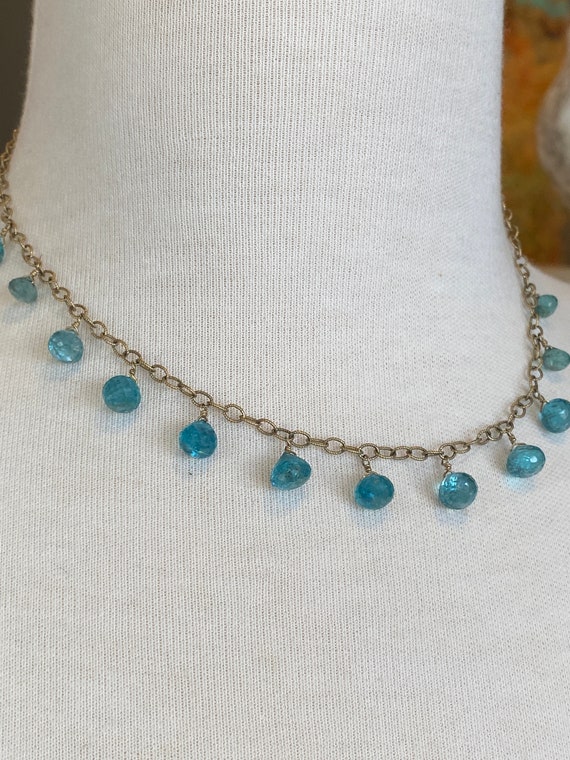 Blue Crystal Beaded Necklace - image 2