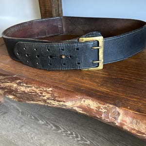 World War II Distress Military Leather & Brass Buckle Belt