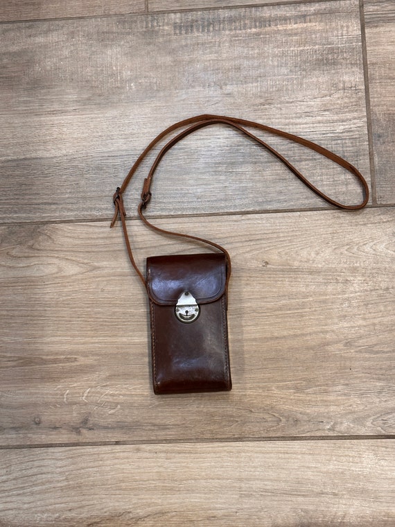 Frye Camera Bag Distressed Brown Leather Crossbody Gem