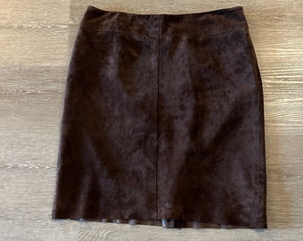 Brown Suede Medium Pencil Skirt