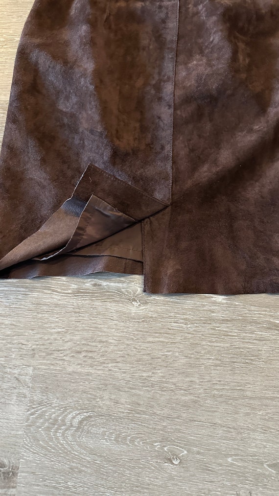 Brown Suede Medium Pencil Skirt - image 5