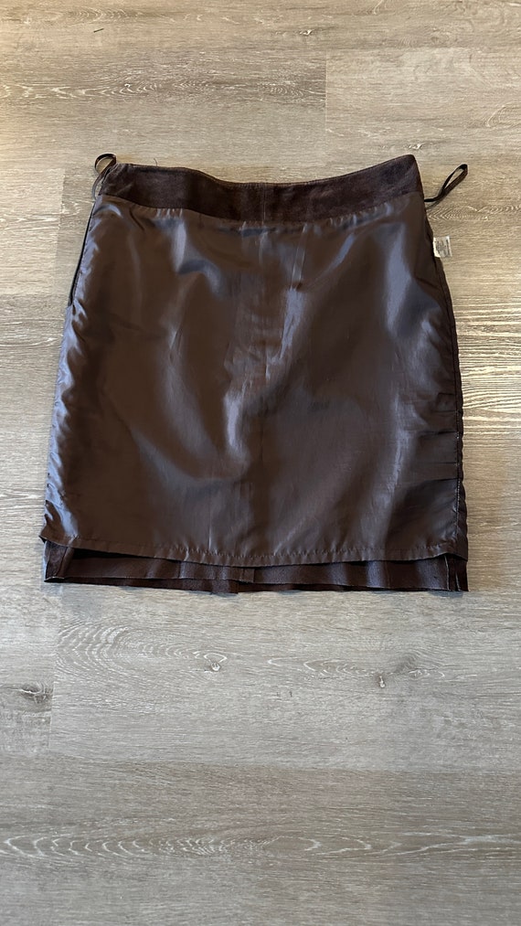 Brown Suede Medium Pencil Skirt - image 3