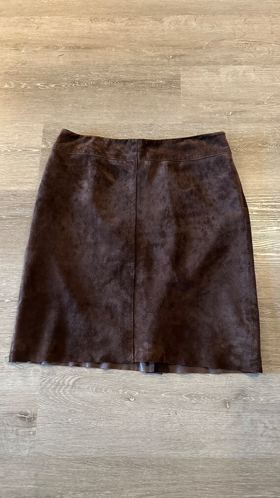 Brown Suede Medium Pencil Skirt - image 2