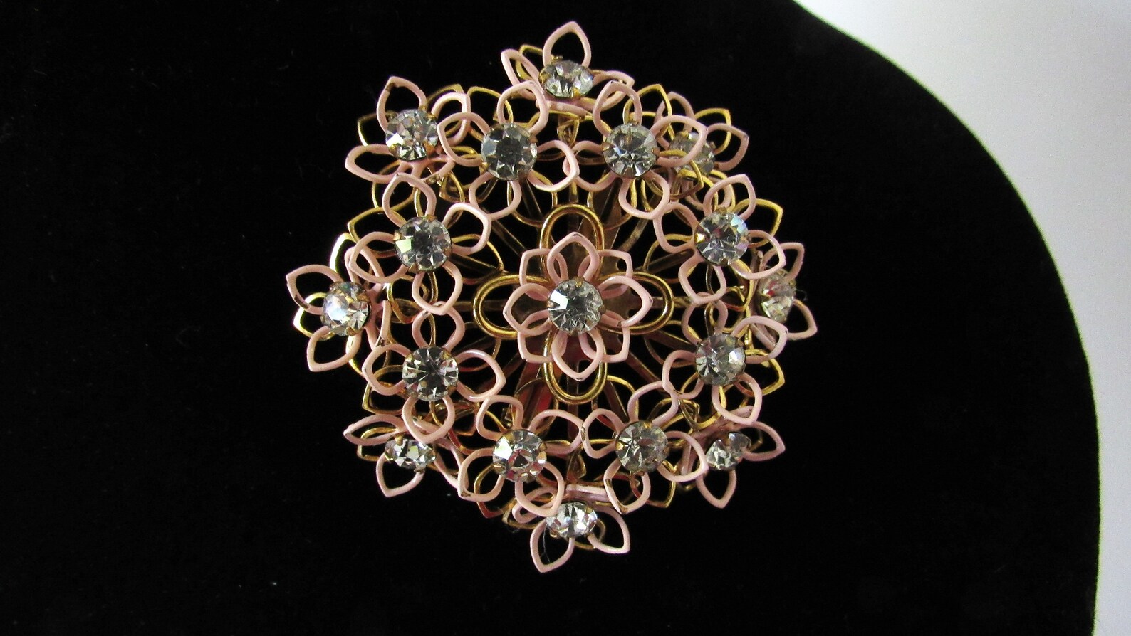 Pink Enamel Brooch Signed Kramer Brooch Pink Flower Brooch Etsy