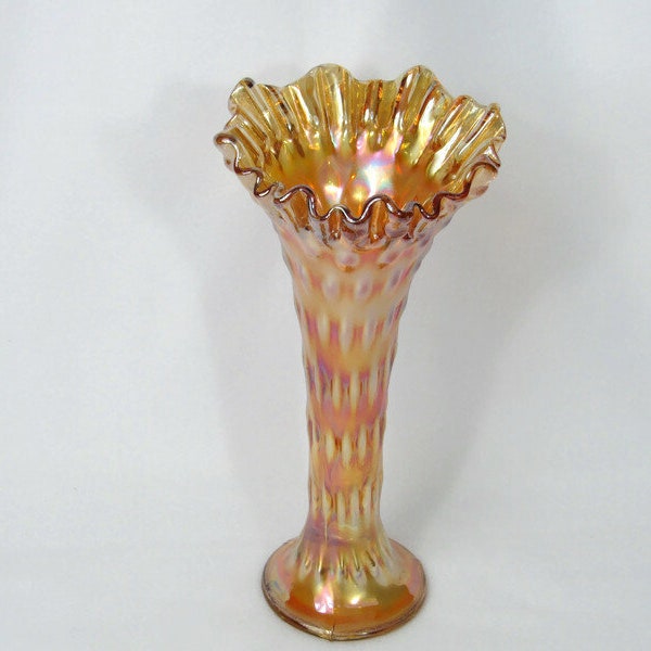 Vase vintage FENTON Marigold Carnival en verre