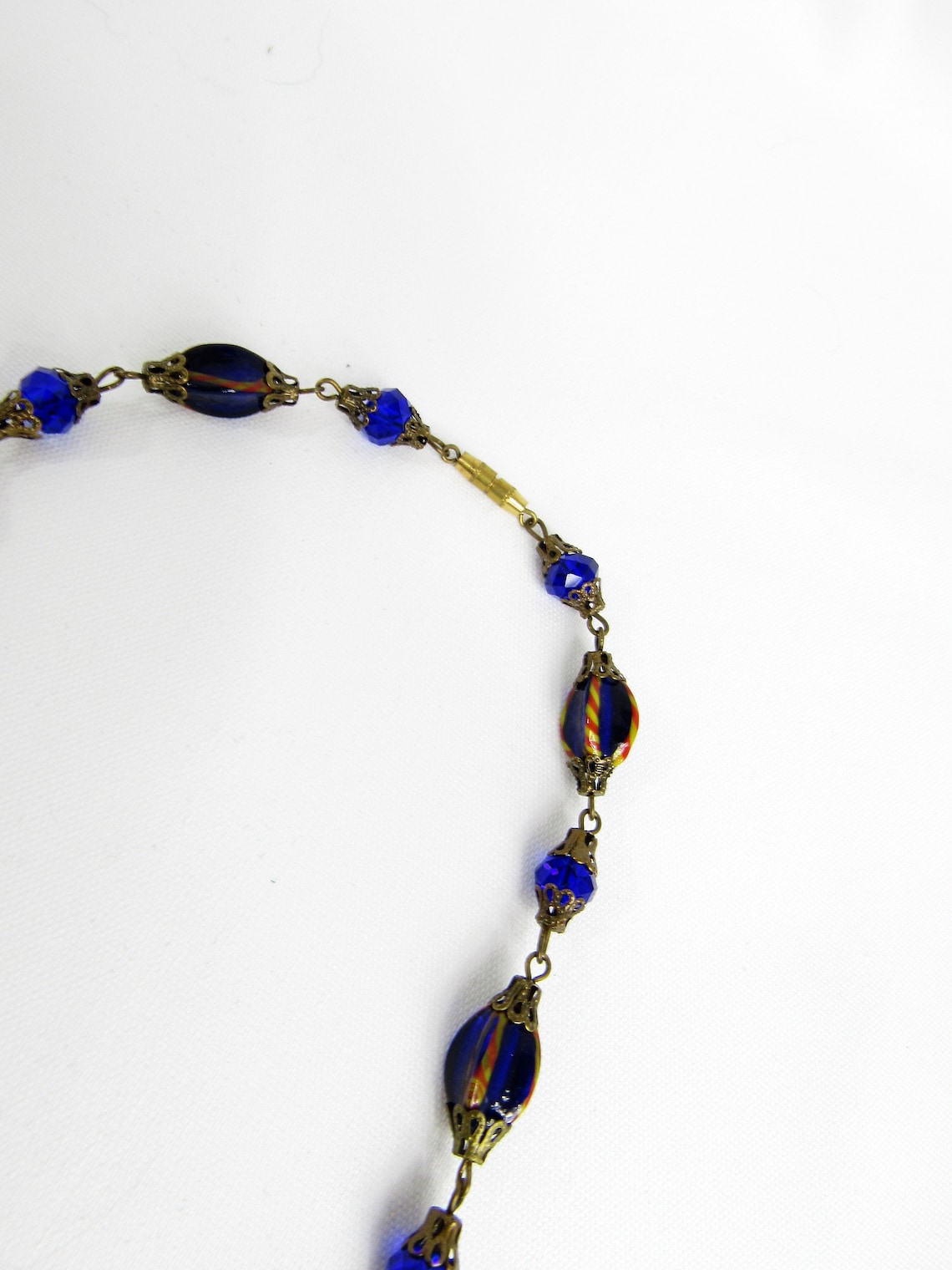 Art Glass Necklace Vintage Czech Glass Necklace Unique Glass Etsy