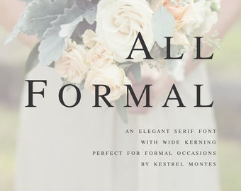 Digital Wedding Font by Kestrel Montes All Formal Serif Font, Installable Font File, DIY wedding invitation font, business logo font