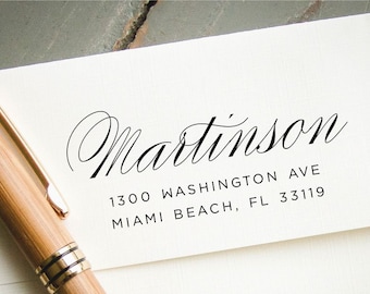 Self Inking Return Address, Custom Address Stamp, Custom Rubber Stamp, Personalized Address Stamp, Wedding Stamp, Hand Calligraphy Look