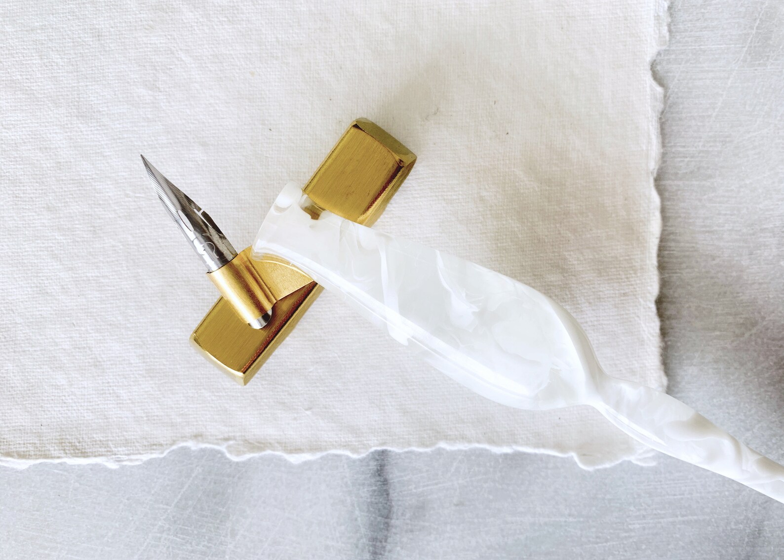 Calligraphy Pen Rest Brushed Gold Penrest Etsy