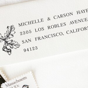 Self-Inking Return Address Stamp, Oak Leaf Stamp, Custom Rubber Stamp, Custom Return Address Stamp, Personalized Stationery