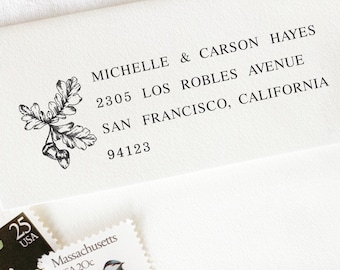 Self-Inking Return Address Stamp, Oak Leaf Stamp, Custom Rubber Stamp, Custom Return Address Stamp, Personalized Stationery