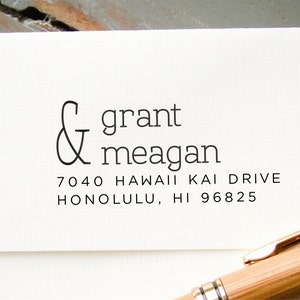 Zelfinktende adresstempel, aangepaste stempel, gepersonaliseerde stempel, aangepaste retouradresstempel: nieuw stel, housewarming, huwelijksuitnodiging
