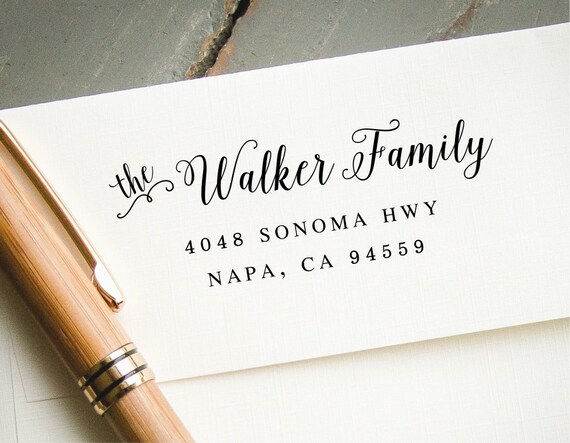 Self Inking Address Stamp, Custom Rubber Stamp, Personalized Address Stamp, Return  Address Stamp, Housewarming, Wedding Hand Calligraphy 