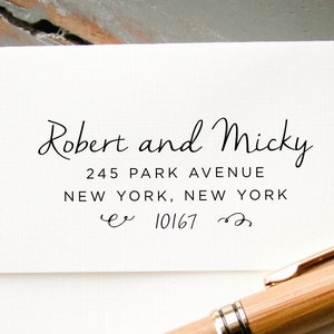 Self Inking Custom Stamp, Return Address Stamp, Personalized Stamp, Custom Address Stamp: New Couple, Engagement, Wedding Invitation