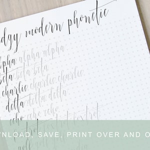 Arbeitsblätter für fortgeschrittene, moderne Kalligraphie, Übungsblätter für Kalligraphie, Kalligraphie lernen, Tutorial für Kalligraphie mit spitzem Stift EMS1