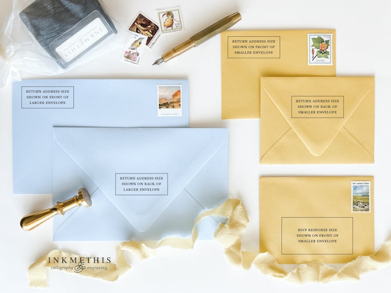 Self Inking Return Address Stamp, Custom Stamp, Personalized Stamp, Custom Rubber Stamp, Wedding Stamp, Engagement Gift, Calligraphy image 4