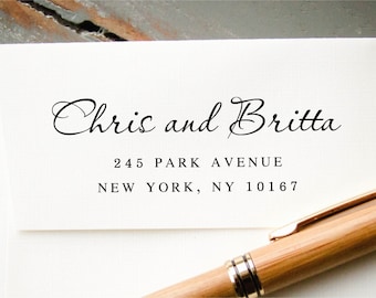 Self Inking Return Address Stamp, Custom Stamp, Personalized Stamp, Custom Rubber Stamp,  Wedding Stamp, Engagement Gift, Calligraphy