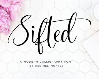 Calligraphy Font by Kestrel Montes, Sifted Modern Calligraphy Wedding Font, Web Font, Digital Font Download, Wedding Invitation Font