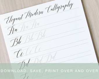 Elegant Modern Calligraphy Lettering Worksheets: Practice Guide (PDF)