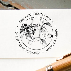 Kerstkaartstempel, vakantiestempel, zelfinktende retouradresstempel, aangepaste rubberen stempel, gepersonaliseerde stempel, aangepaste stempel, vakantiekaarten