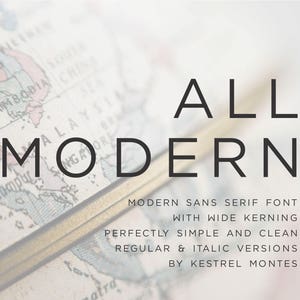 Sans Serif Font de Kestrel Montes, Fuente Digital Instalable, Fuente All Modern sans serif, fuente de invitación de boda DIY, fuente de logotipo de negocio