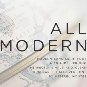 Sans Serif Font by Kestrel Montes, Installable Digital Font, All Modern sans serif font, DIY wedding invitation font, business logo font