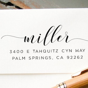 Custom Pre-Inked Return Address Stamp, Modern Calligraphy Wedding Envelopes