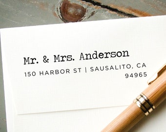 Return Address Stamp, Self Inking Custom Address Stamp, Personalized Stamp, Antique Typewriter Font, Bridal Shower, Christmas Card Stamp