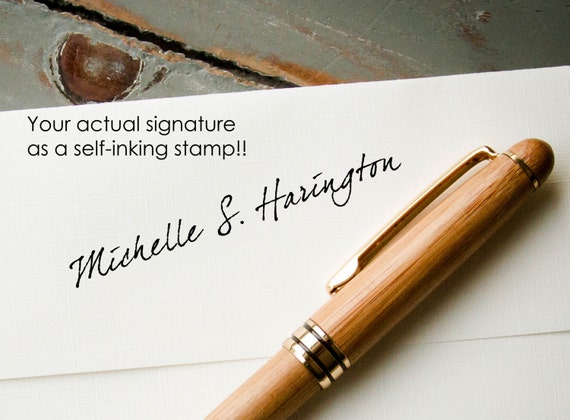  Custom Signature Stamp - Self Inking Personalized Signature  Stamp, Great for Signing Documents