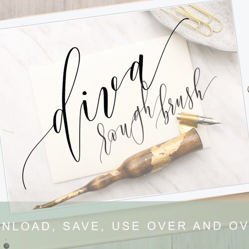 Diva Dip Pen Procreate Calligraphy Brush Modern Lettering Etsy