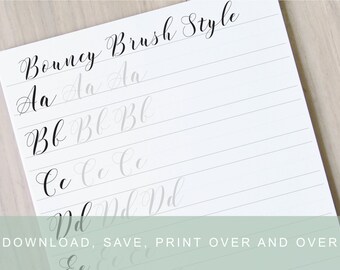 Brush Lettering Practice Worksheet: Modern Calligraphy Guide (PDF)