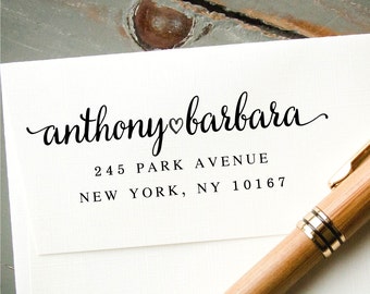 Self Inking Address Stamp, Custom Rubber Return Address Stamp, Personalized Stamp: New Couple, Housewarming, Engagement, Wedding Gift